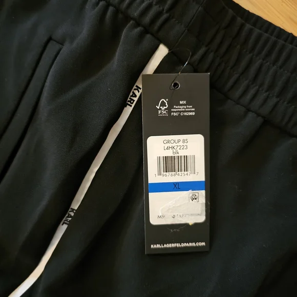 NWT Karl Lagerfeld Wide Leg Pant With White Piping Down The Side - Picture 5 of 6